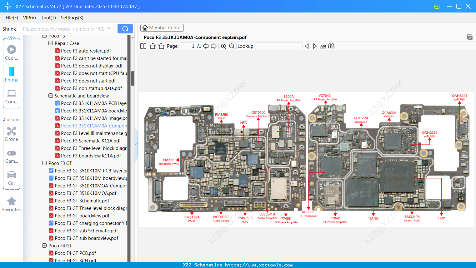 Xiaomi Poco F3 351K11AM0A-Component Explain